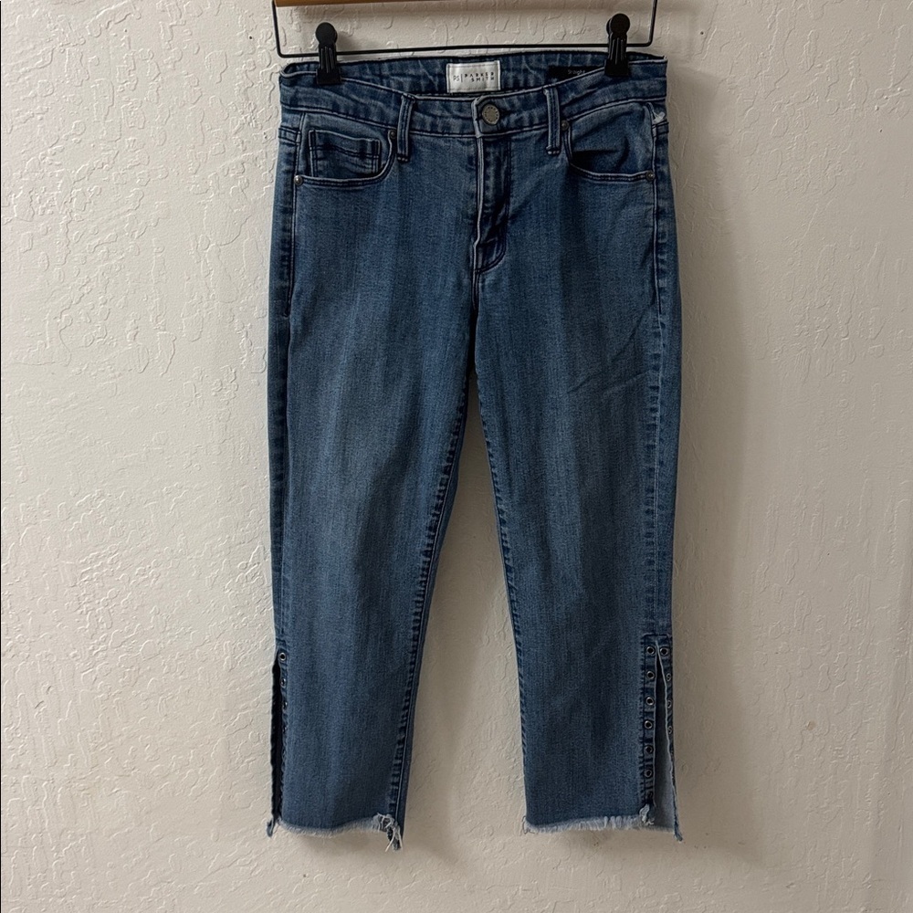 Parker Smith Lace Up Ankle Straight Leg Stretch Jeans Size 27 - Picture 2 of 6